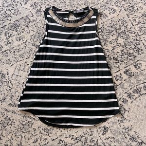 Papermoon by Stitch Fix Stripe Tank with Embellishment - Small